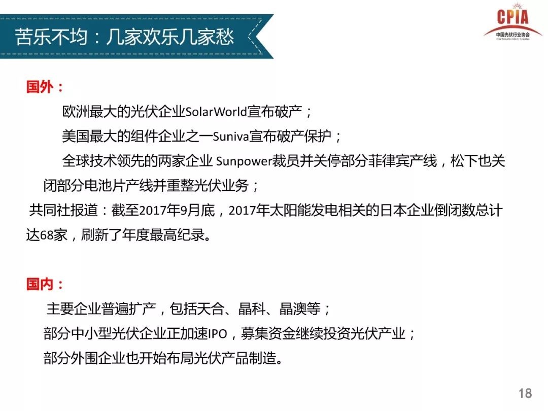 独家重磅全解析----光伏行业2017年发展回顾与2018年供需情况预测---中国光伏行业协会副理事长兼秘书长王勃华