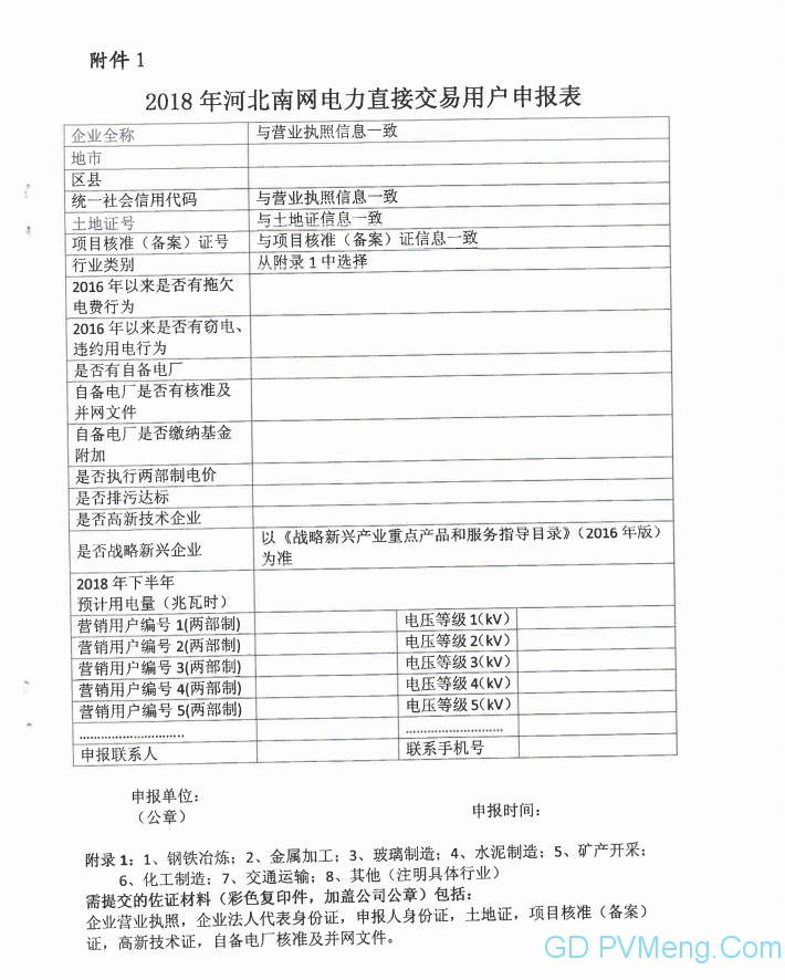 20180504冀发改电力〔2018〕600号-关于组织申报河北南网2018年电力直接交易市场成员的通知