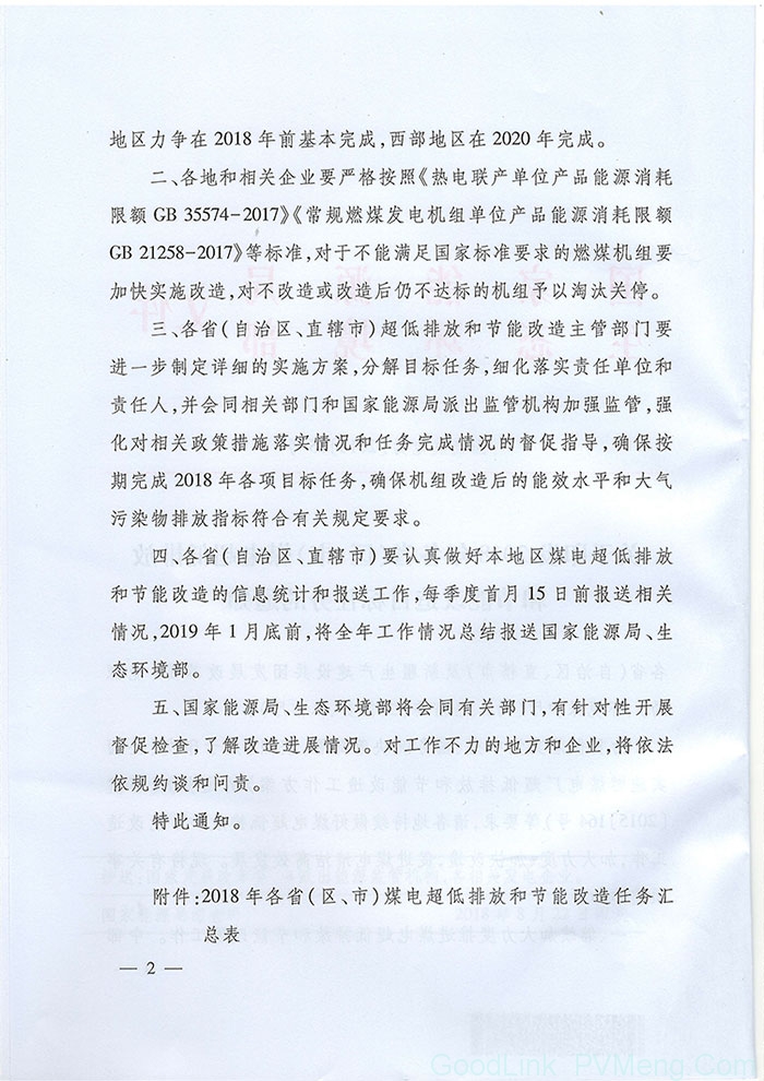 关于印发2018年各省（区、市）煤电超低排放和节能改造目标任务的通知（国能发电力〔2018〕65号）20180819