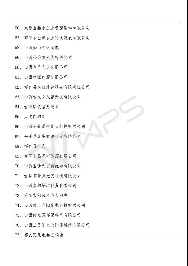 山西省太阳能协会统计：823号文影响项目13589个、规模268MW