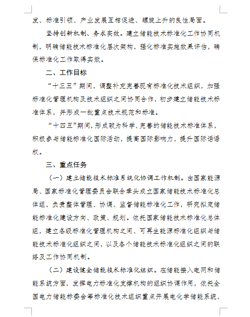 20181030国家能源局综合司--关于征求加强储能技术标准化工作的实施方案意见的函