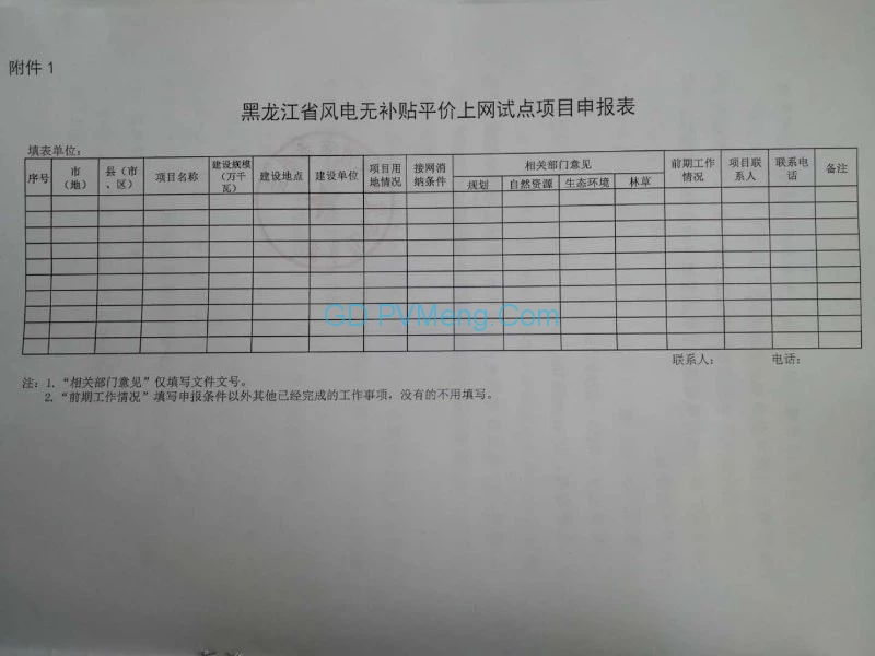 黑龙江省发改委下发关于申报风电、光伏发电无补贴平价上网试点项目的通知20190408