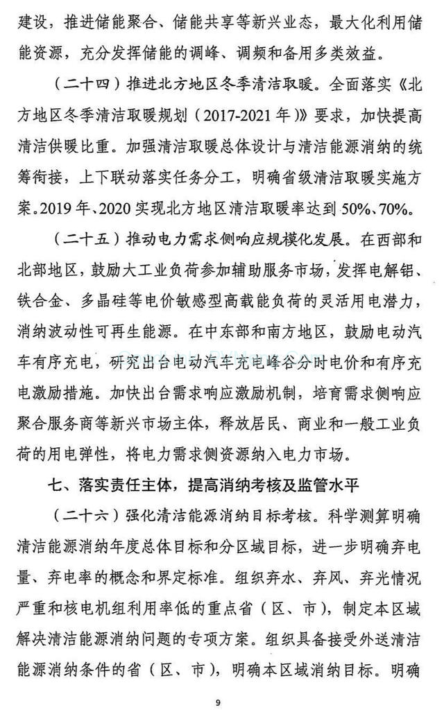 20180426清洁能源消纳行动计划（2018-2020年）征求意见稿