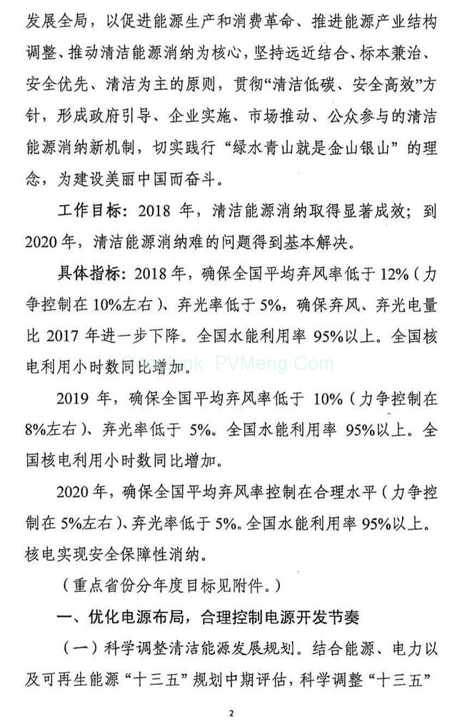 20180426清洁能源消纳行动计划（2018-2020年）征求意见稿