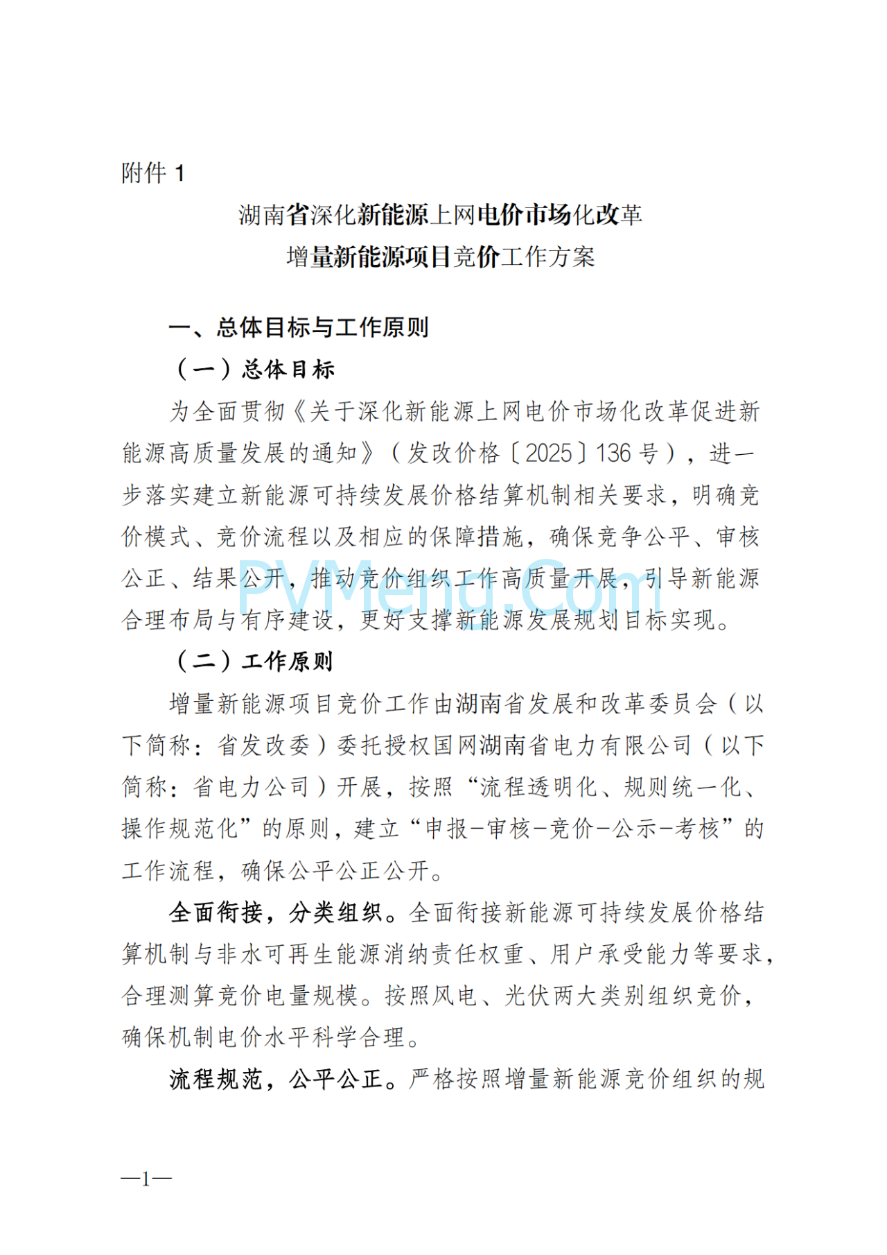 湖南省发改委关于印发《湖南省深化新能源上网电价市场化改革实施细则（暂行）》的通知20250617