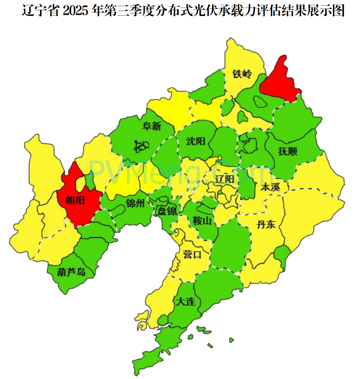 辽宁省发改委关于发布2025年第三季度全省分布式光伏接入电网承载力评估结果的公告20250801