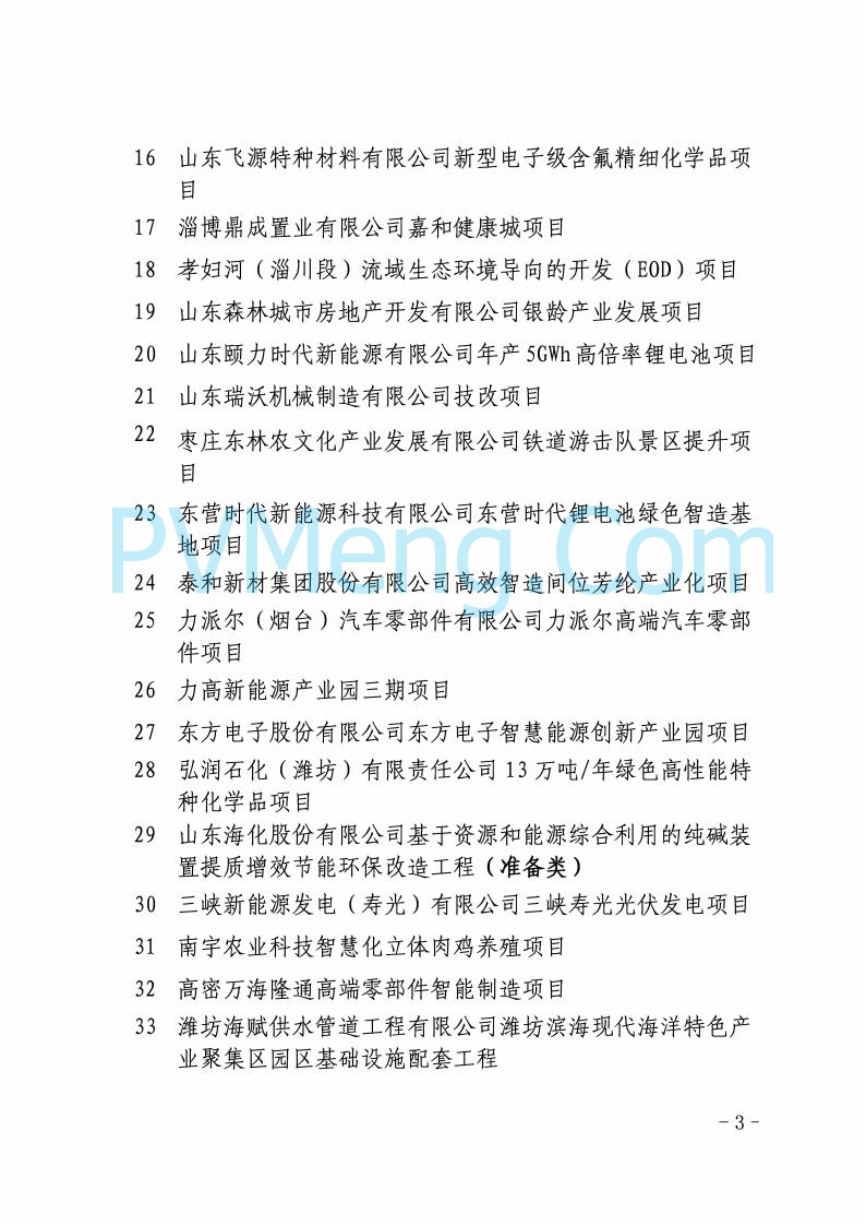 山东省发改委关于印发2025年省级重点项目调整名单的通知20250726
