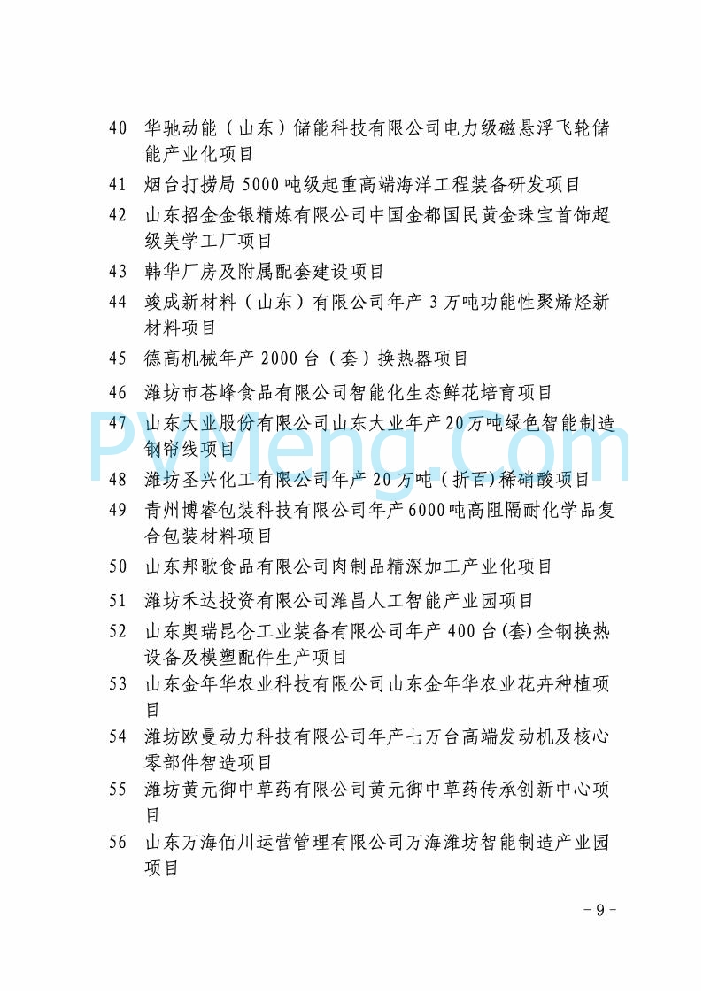 山东省发改委关于印发2025年省级重点项目调整名单的通知20250726