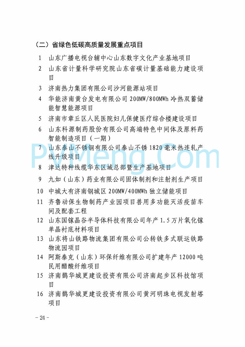 山东省发改委关于印发2025年省级重点项目调整名单的通知20250726