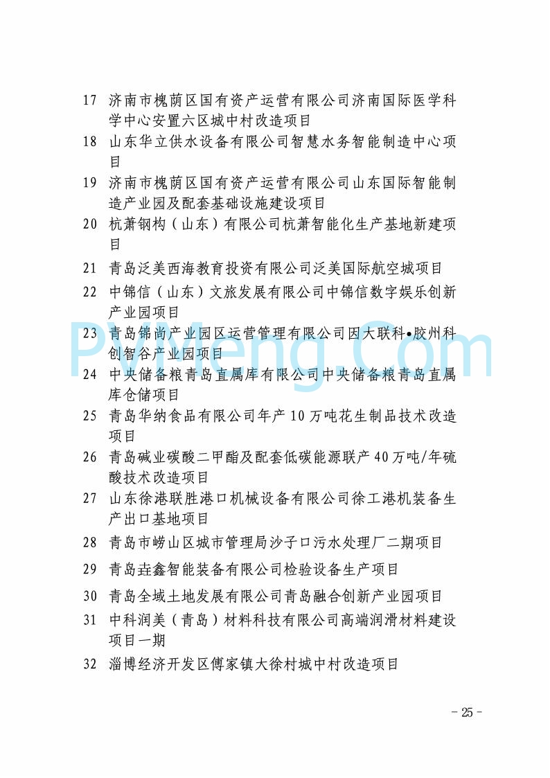 山东省发改委关于印发2025年省级重点项目调整名单的通知20250726