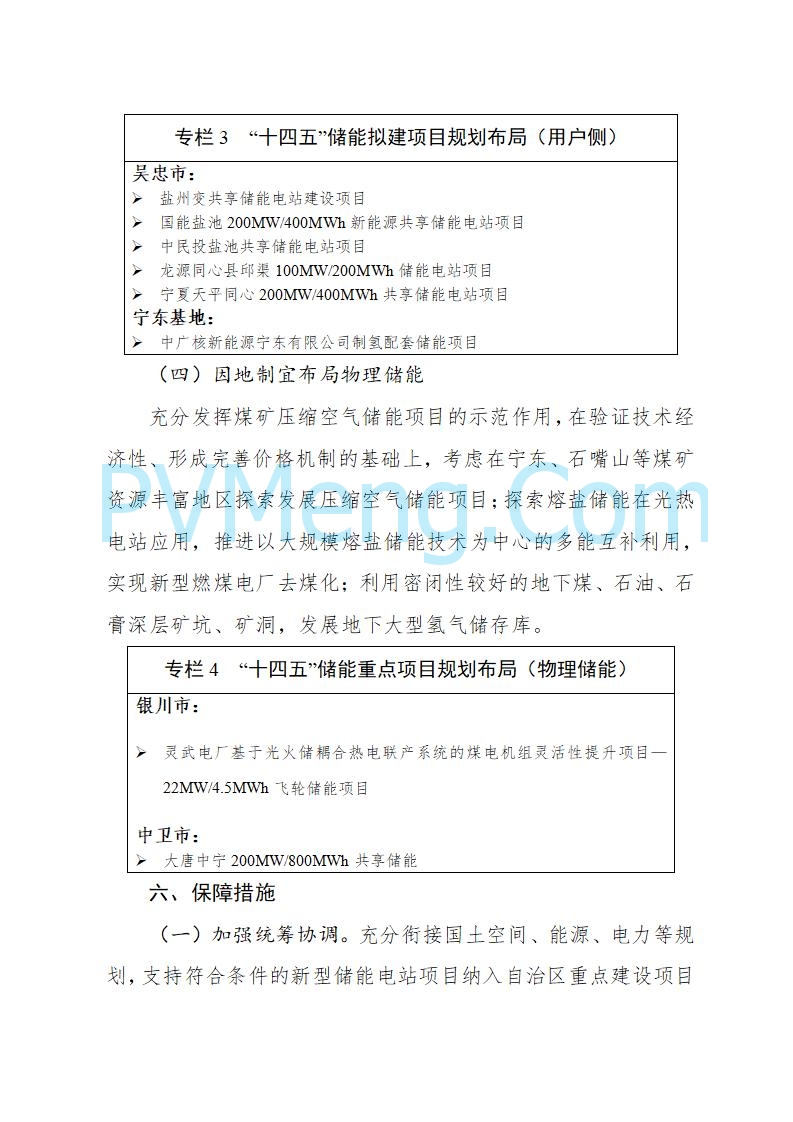 宁夏发改委关于印发《宁夏“十四五”新型储能发展实施方案》的通知20230223