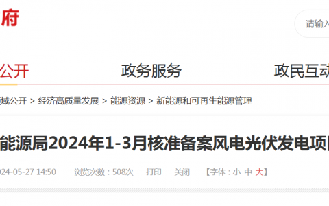 贵州省能源局2024年1-3月核准备案风电光伏发电项目情况20240527